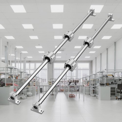 Set Guida Lineare VEVOR SFC16 Per Cassetti E Mobili – 2 Alberi Da 1000mm, 4 Cuscinetti SC16, Carico Statico 1180N, In Acciaio Al Carbonio