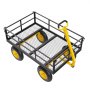 VEVOR Carrello da Giardino in Acciaio 544,31 kg Carrello da Giardino Trainabile per Impieghi Gravosi, Rimorchio da Giardino in Metallo per Esterni con Pneumatici da 330,2 mm Maniglia Girevole a 180°