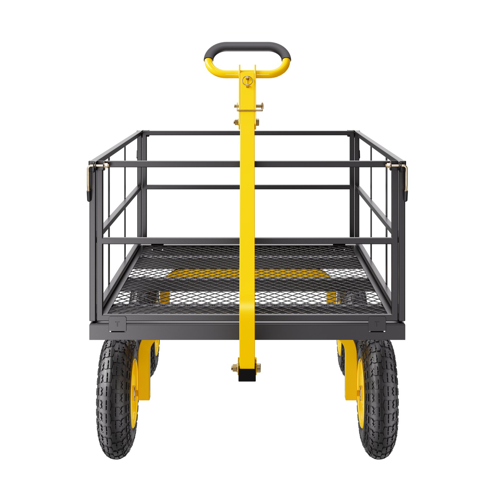 VEVOR Wagon 116.8x76x43 cm, Transport Wagon, Garden Wagon, Equipment Wagon, 2-in-1 Hand Wagon, with All-Terrain Tires, Removable Mesh Side Panels & 180° Rotating Handle