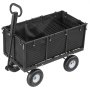 VEVOR Carrello Portaoggetti da Giardino Carretto da Giardinaggio in Acciaio Carico max da 544,3 kg Carrello per Trasporto Legna Terra Detriti con Lati Rimovibili, Compatibile per Trattorino, Nero