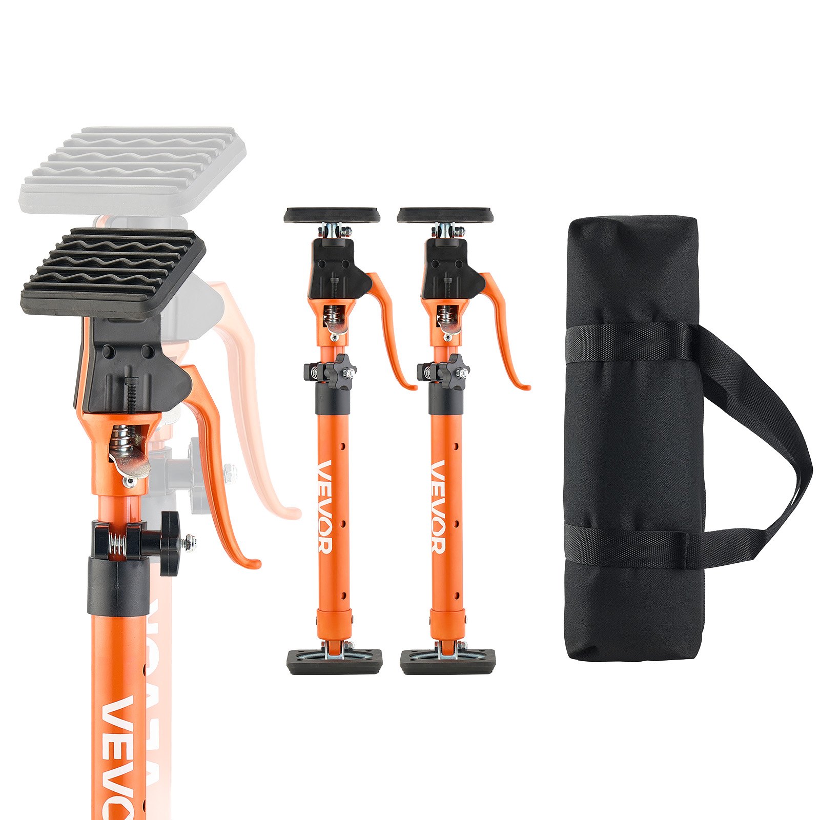 VEVOR Asta di Supporto per Martinetto, 2 Pezzi, Asta di Supporto Rapido Telescopica in Acciaio da 48 a 75 cm, Sistema Regolabile a 3 Mani con Capacità 100 kg per Sollevamento di Cartongesso