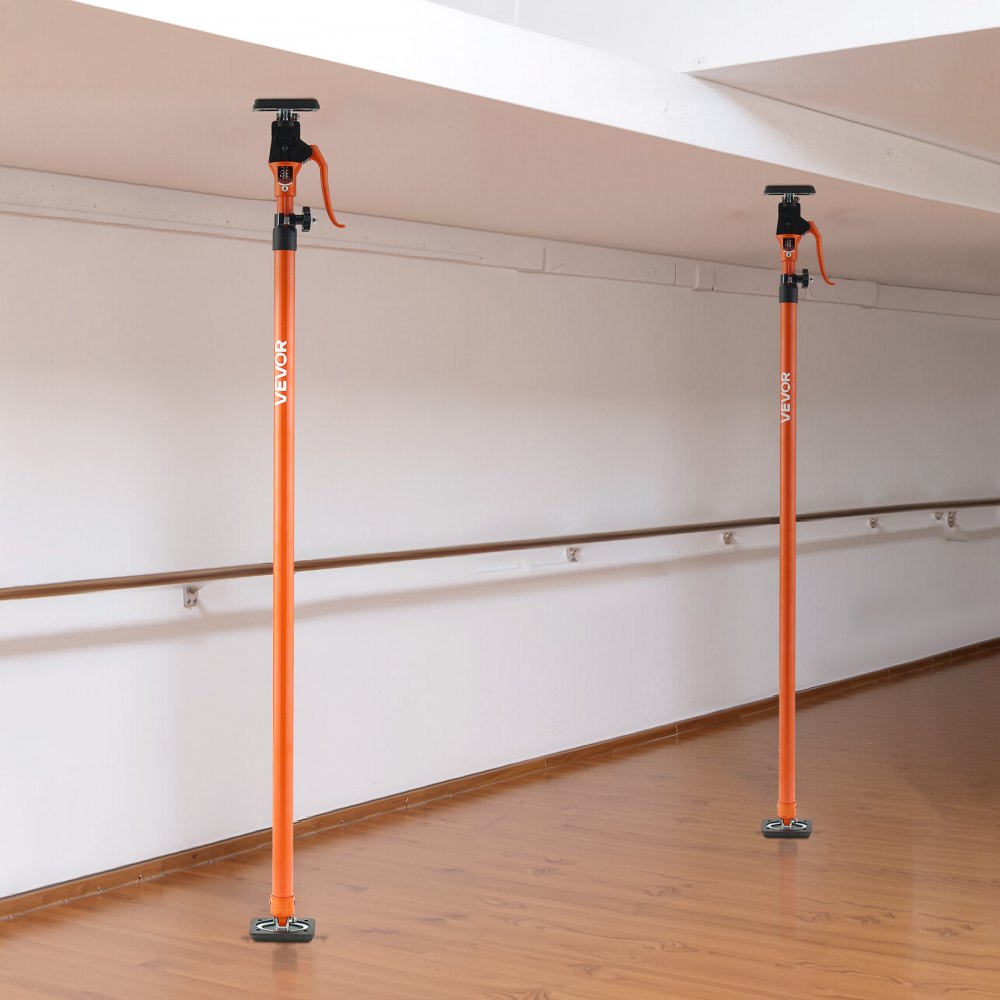 VEVOR Asta di Supporto per Martinetto, 4 Pezzi, Asta di Supporto Rapido Telescopica in Acciaio da 125-291 cm, Sistema Regolabile a 3 Mani con Capacità 90 kg per Sollevamento di Cartongesso