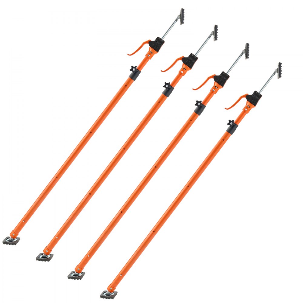 VEVOR Asta di Supporto per Martinetto, 4 Pezzi, Asta di Supporto Rapido Telescopica in Acciaio da 125-291 cm, Sistema Regolabile a 3 Mani con Capacità 90 kg per Sollevamento di Cartongesso