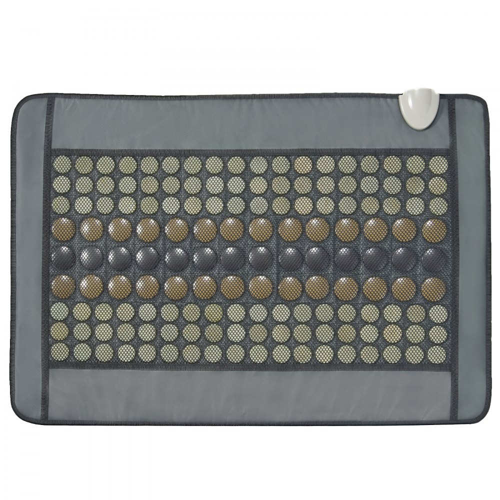VEVOR Tappetino Riscaldante a Infrarossi lontani, 108 Pietre Giada Naturale 42 Tormalina, Tappetino Riscaldante Alleviare Dolore Schiena, 39 °C-70 °C con Controller e Spegnimento Automatico 80x56 cm