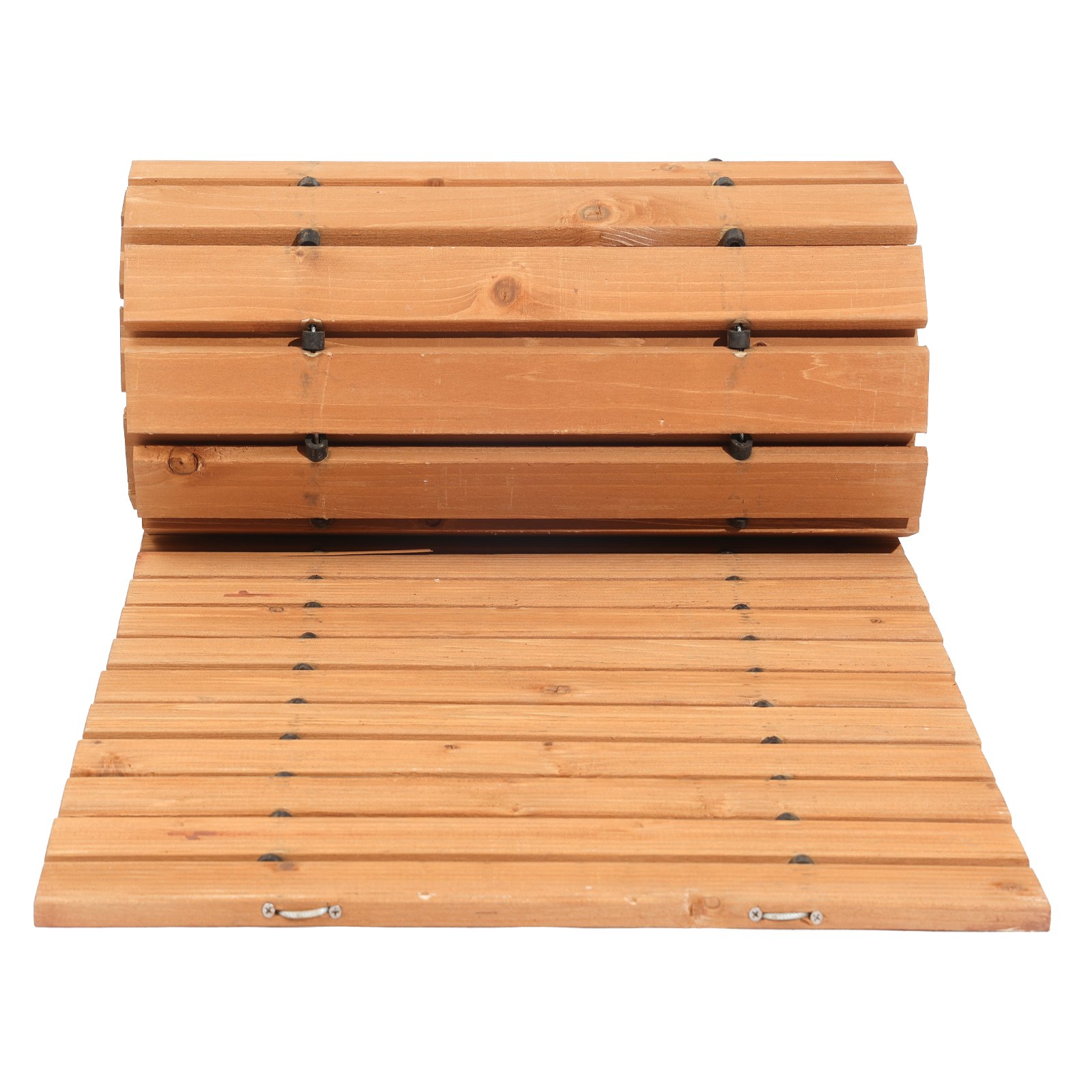 VEVOR Sentiero da Giardino in Legno 3,65 m x 55,88 cm Sentiero da Giardino Dritto Antiscivolo Srotolabile, per Esterni in Cedro con Collegamento in Fune Metallica Pietre per Pavimentazioni da Giardino