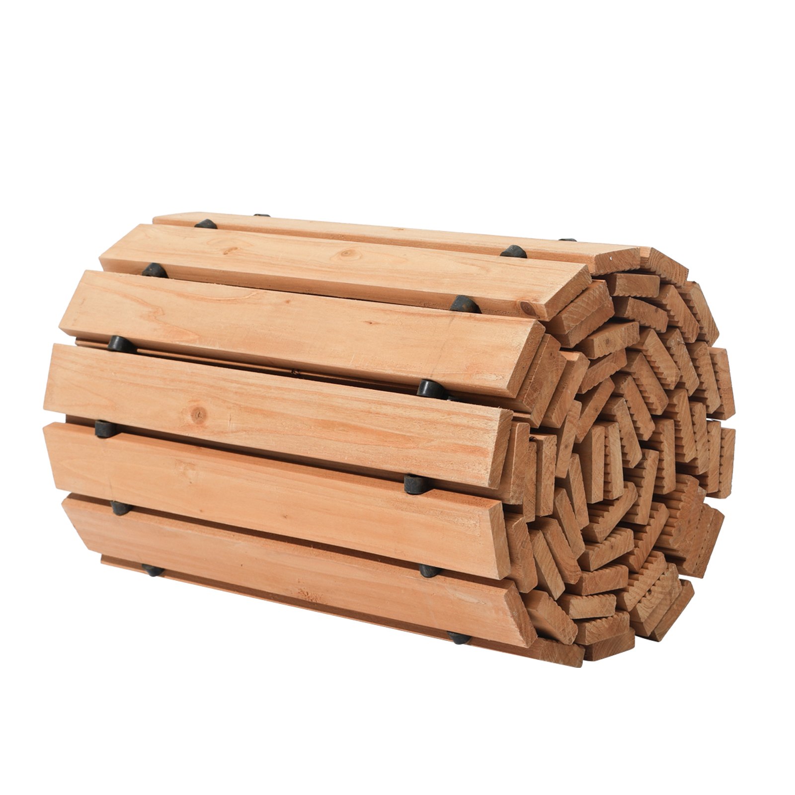 VEVOR Sentiero da Giardino in Legno 3,65 m x 55,88 cm Sentiero da Giardino Dritto Antiscivolo Srotolabile, per Esterni in Cedro con Collegamento in Fune Metallica Pietre per Pavimentazioni da Giardino