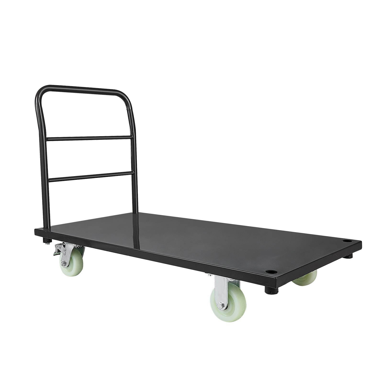 VEVOR Carrello a Piattaforma per Carico Industriale Capacità max. 907,18 kg, Carrello Industriale in Acciaio con Ruote Girevoli e Maniglia, Pianale a Spinta Manuale per Trasporto Merci Pacchi