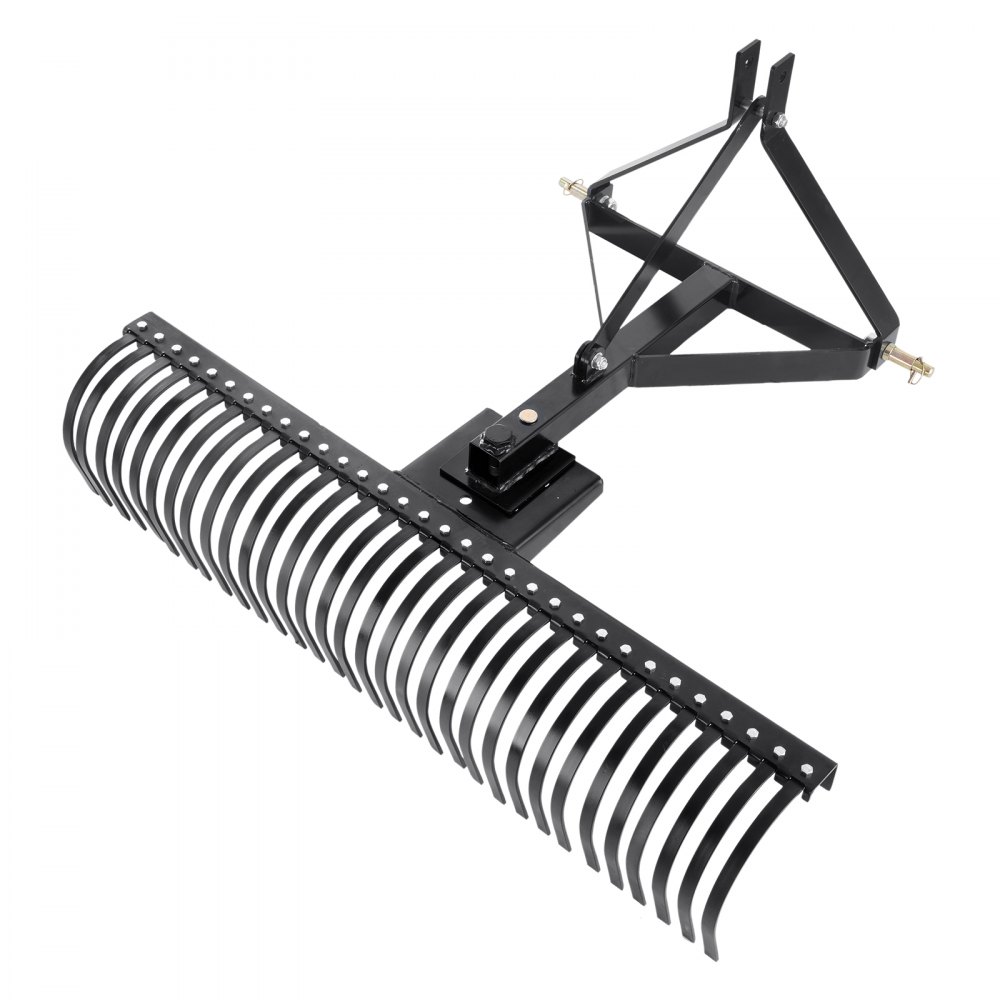 VEVOR Arieggiatore da Traino, Arieggiatore da Traino con Rastrello Arieggiatore Prato a 3 punti, 32 Denti in Acciaio, 1524 mm per Trattore, Rastrello Paesaggistico per Giardino, Fattoria, Erba