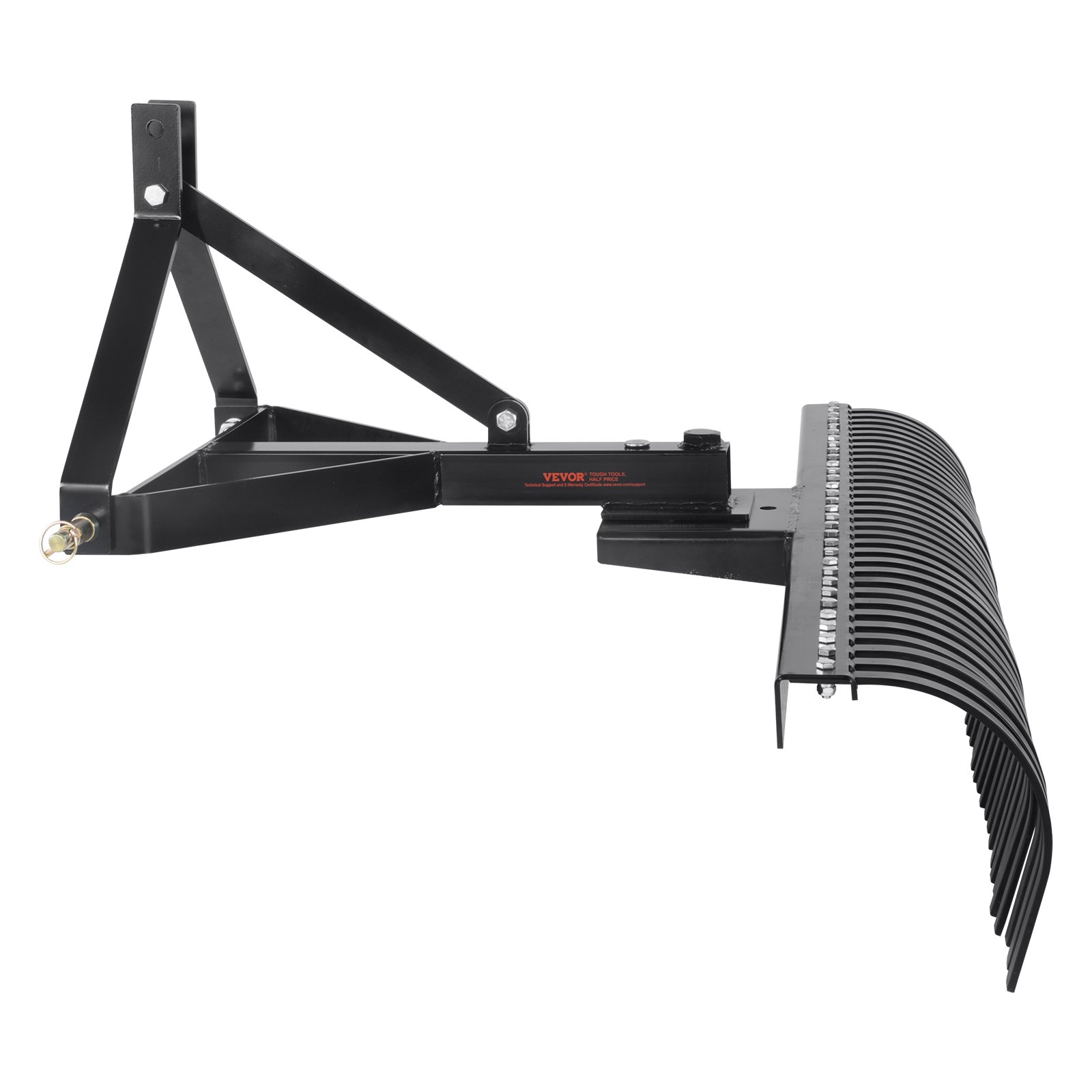VEVOR Arieggiatore da Traino, Arieggiatore da Traino con Rastrello Arieggiatore Prato a 3 punti, 32 Denti in Acciaio, 1524 mm per Trattore, Rastrello Paesaggistico per Giardino, Fattoria, Erba