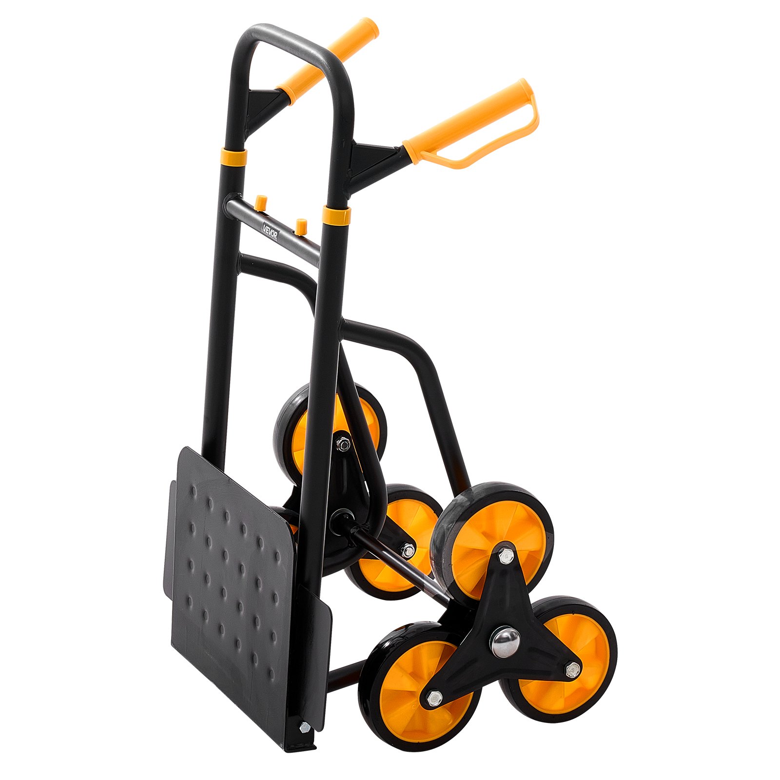 VEVOR Carrello Saliscale Capacità di Salita Scale 200 kg, Carrello Pieghevole per Carichi Pesanti con Maniglia Telescopica, 6 Ruote e 2 Corde Elastiche, per Casa, Generi Alimentari, Magazzino