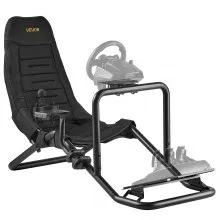 VEVOR Supporto Volante da Corsa, con Simulatore Integrato, Compatibile con Logitech G25, G27, G29, G920, G923, Thrustmaster T300RS, TX F458, T500RS, T3PA-PRO (F1/GT) e Pedali CSR, Nero