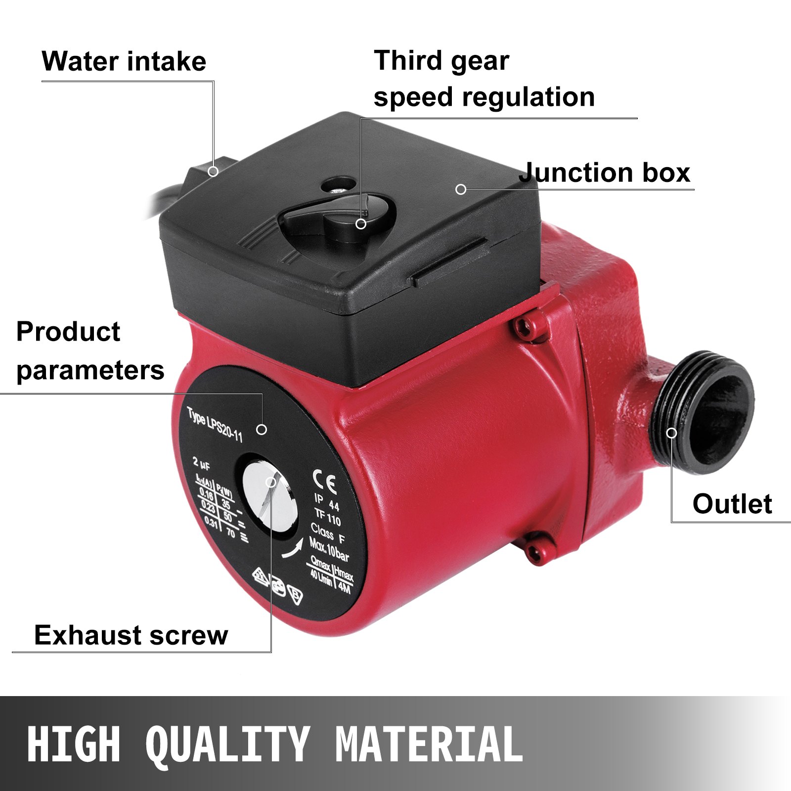 Pompa Solare Pompa Di Circolazione Pompa Di Riscaldamento Ricircolo Rosso