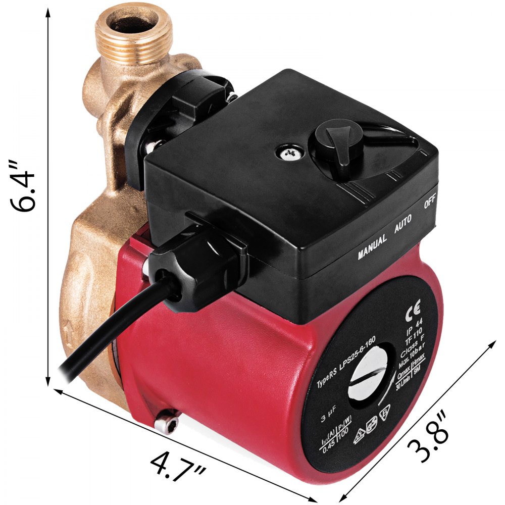 Pompa Di Circolazione Per Acqua Calda 30 L/min Potabile Prevalenza Da 9 M