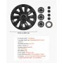 VEVOR Copricerchi 4 pezzi R18 10 Raggi Protezione per Cerchi di Ricambio, Set di Copricerchi  Compatibile Tesla Model 3 2017-2023 4 pz Sostituzione Protezione Cerchi ABS Fissaggio a Clip, Nero