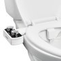 VEVOR Attacco per WC Bidet Ultra Sottile con 2 Ugelli Retrattili e Pressione dell'Acqua Regolabile, Spruzzatore di Acqua Fredda non Elettrico per Lavaggio Anteriore e Posteriore, Bianco