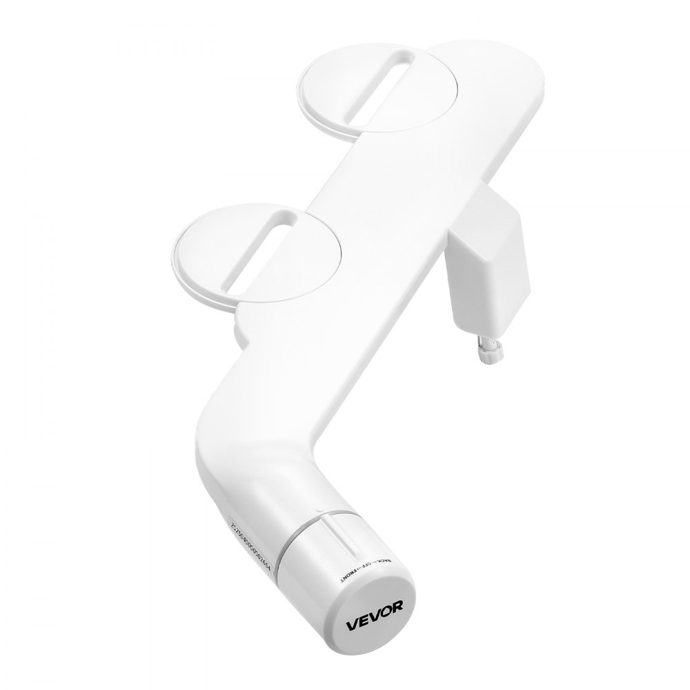 VEVOR Attacco per WC Bidet Non Elettrico con Doppio Ugello Estensibile e Pressione dell'Acqua Fredda Regolabile, Ingresso in Acciaio Inossidabile, Ideale per Glutei e Lavaggio Intimo, Bianco