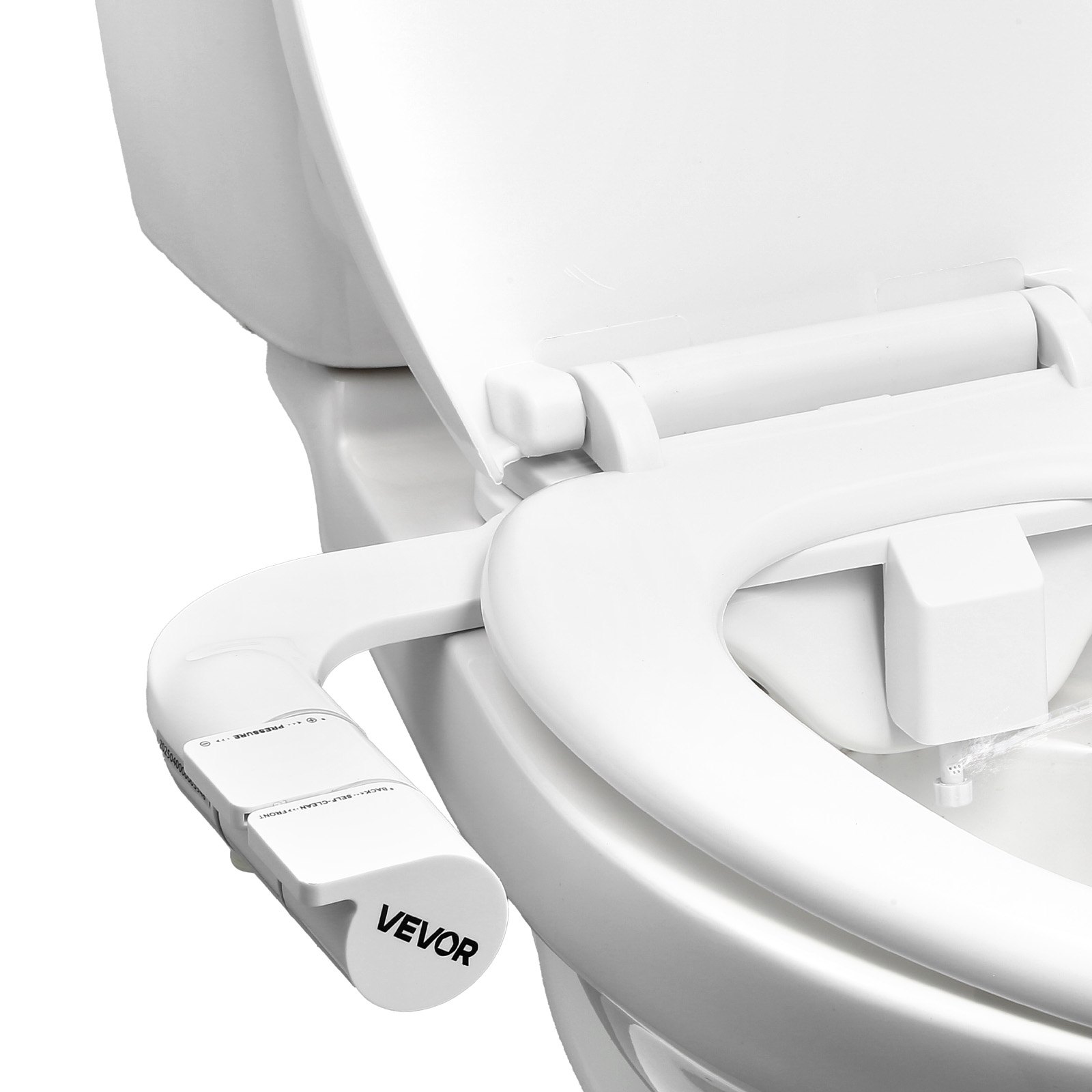 VEVOR Attacco per WC Bidet Ultra Sottile con 2 Ugelli Retrattili e Pressione dell'Acqua Regolabile e Doppia Manopola, Stile Maniglia, Spruzzatore di Acqua Fredda Facile da Installare