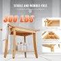 VEVOR Panca da Doccia in Bambù 610 x 350 x 480 mm Sgabello da Doccia Impermeabile con Maniglia per Ripiano, Capacità di 136,1 kg Organizzatore per Sedile da Bagno Idromassaggio, per Adulti Anziani