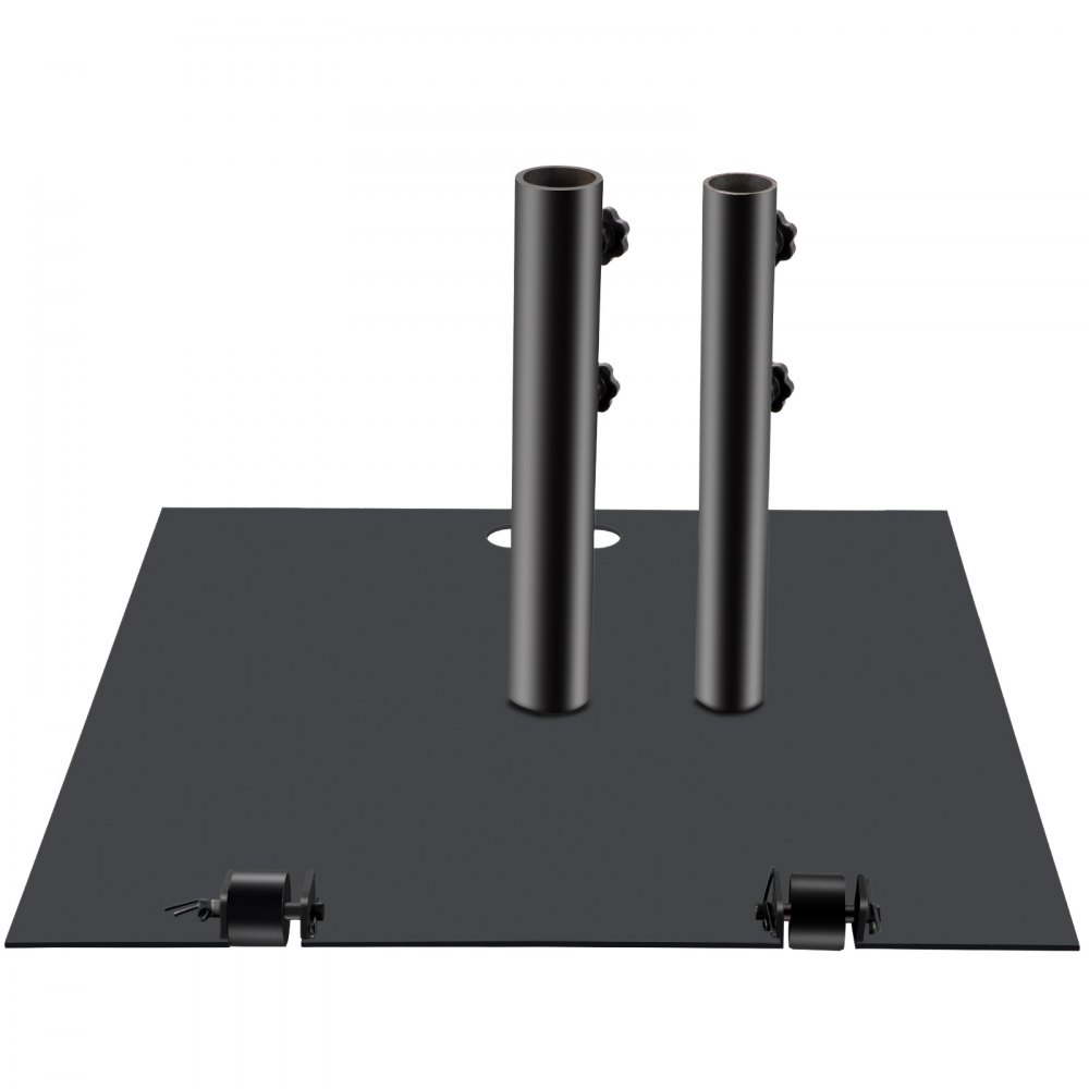 VEVOR Base Ombrellone Quadrata con Supporto Regolabile Diametro da 3,8-4,8 cm, Base Ombrelloni Regolabile in Acciaio con Ruote e Supporto di Palo Regolabile Peso da 18 kg, Base Quadrata Ombrelloni