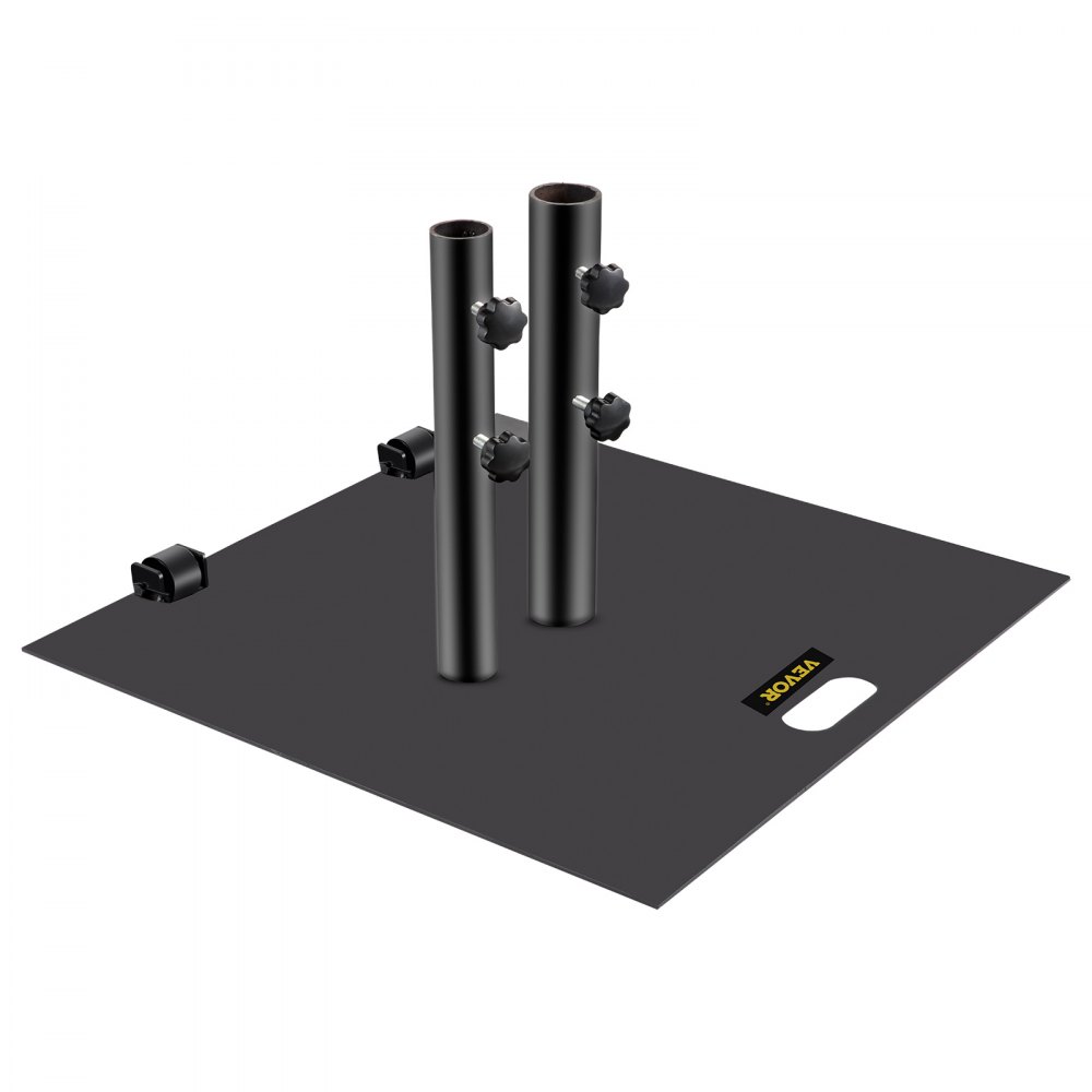 VEVOR Base Ombrellone Quadrata con Supporto Regolabile Diametro da 3,8-4,8 cm, Base Ombrelloni Regolabile in Acciaio con Ruote e Supporto di Palo Regolabile Peso da 18 kg, Base Quadrata Ombrelloni
