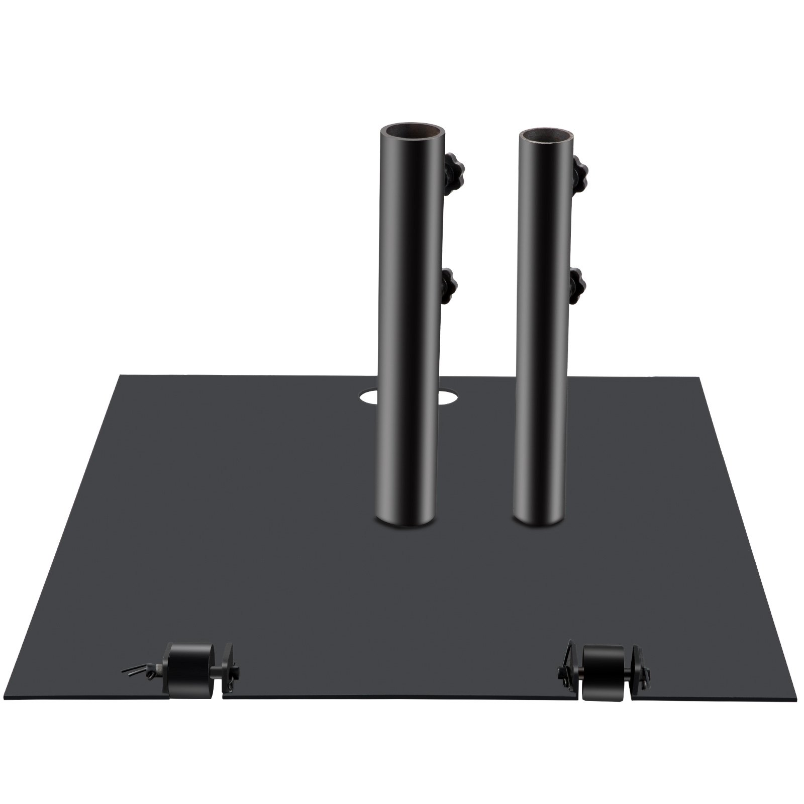 VEVOR Base Ombrellone Quadrata con Supporto Regolabile Diametro da 3,8-4,8 cm, Base Ombrelloni Regolabile in Acciaio con Ruote e Supporto di Palo Regolabile Peso da 18 kg, Base Quadrata Ombrelloni