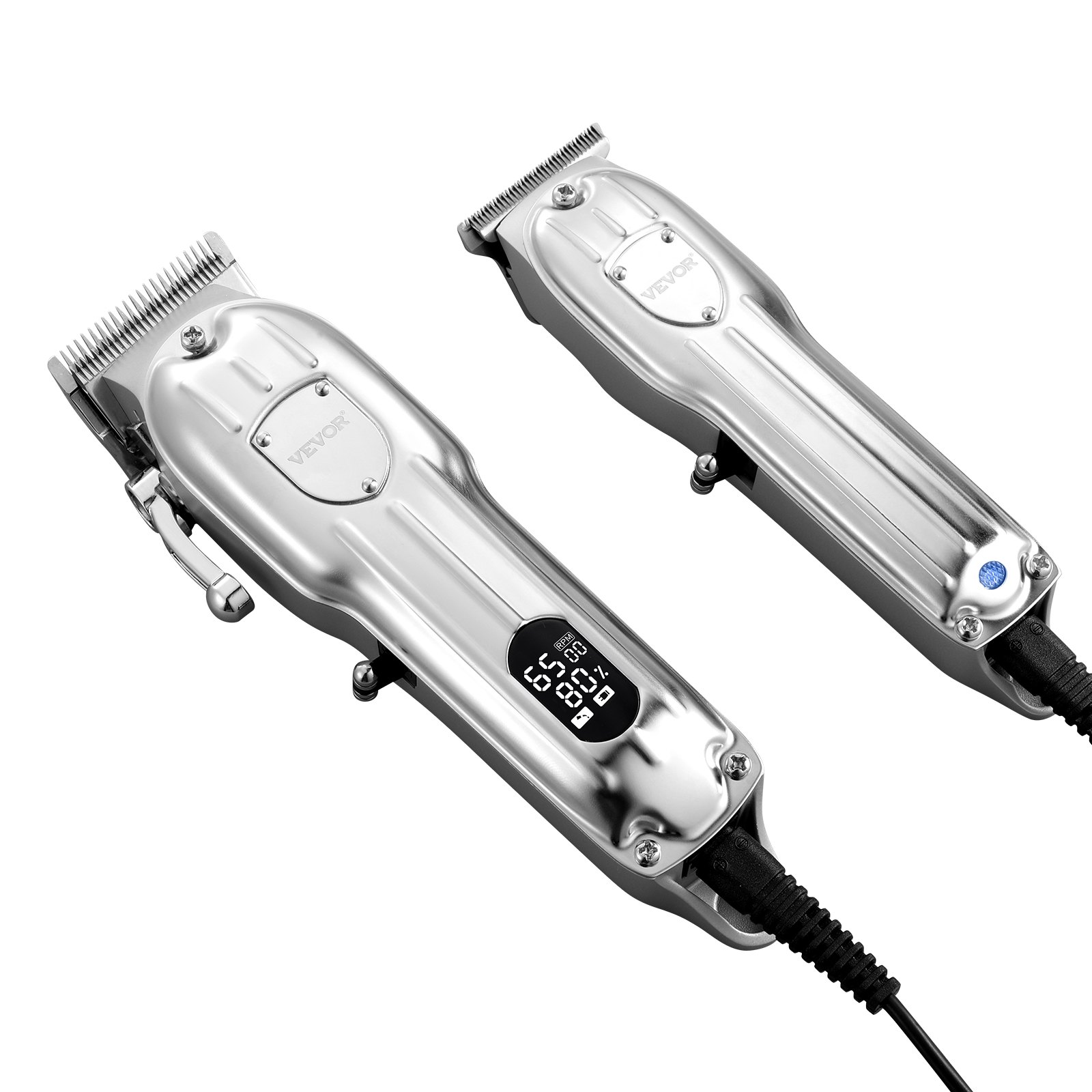 VEVOR Tagliacapelli con Schermo LCD per Taglio dei Capelli, Set di Tagliacapelli e Rifinitori per Barbiere Senza Fili 6500 giri/min Kit per Cura della Barba, 14 Pettini Guida per Barbiere Domestico