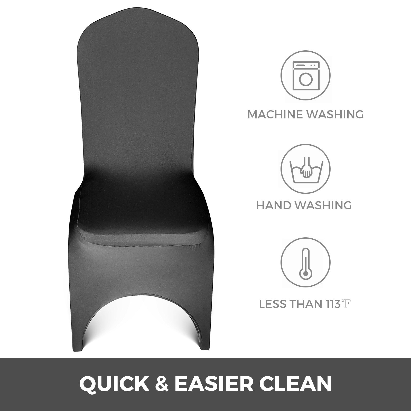 Coprisedia In Tessuto Elasticizzato 100 Pezzi Coperta Sedia Copertura Nero