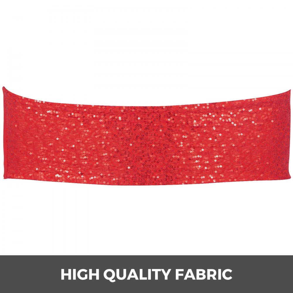 100 X Telai Copertura Sedia Coprisedie Rosso Decorazione Lucida Paillettes