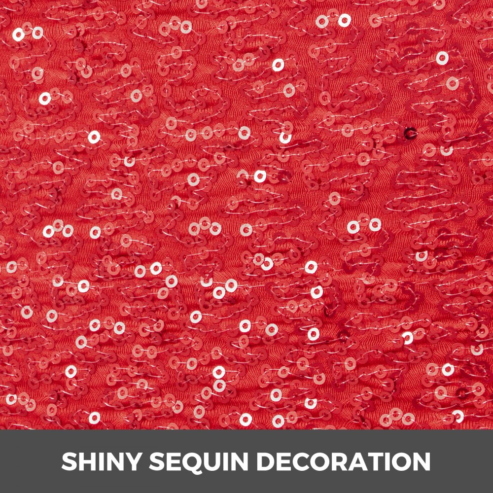 100 X Telai Copertura Sedia Coprisedie Rosso Decorazione Lucida Paillettes