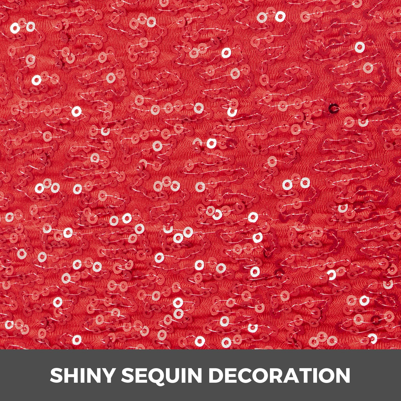 100 X Telai Copertura Sedia Coprisedie Rosso Decorazione Lucida Paillettes