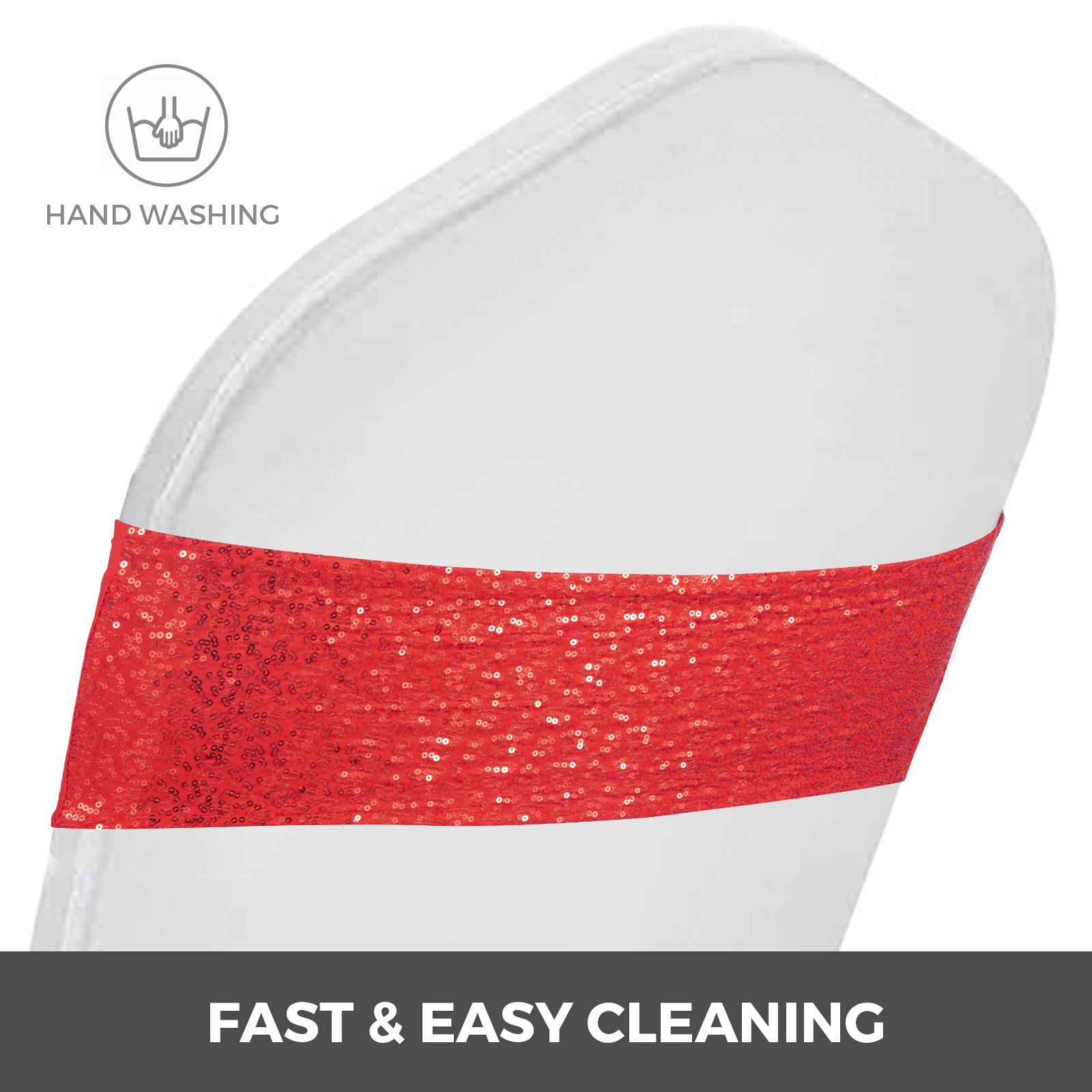 100 X Telai Copertura Sedia Coprisedie Rosso Decorazione Lucida Paillettes