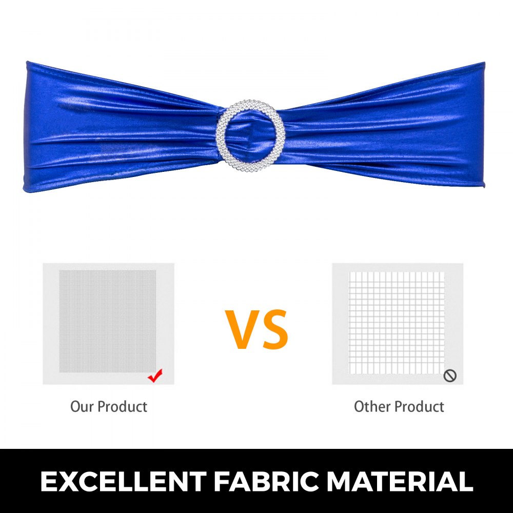 100 Pezzi Coprisedia Telaio In Blu Reale Con Fibbia Strass Copertura Sedia