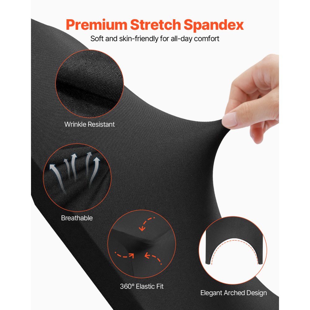 VEVOR Coprisedia Spandex Elastico 50 Pezzi, Copertura della Sedia Decorazione per Banchetti, Colore Nero, Coprisedile ad Arco, Fodera Per Sedia Spandex, Coprisedie Buona Elasticità per Vari Posti