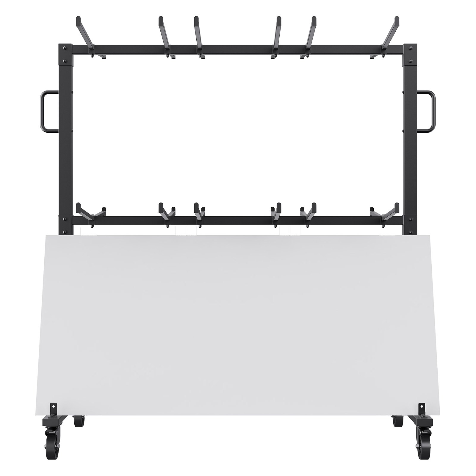 VEVOR Carrello per Sedie Pieghevoli, Carrello portaoggetti con capacità di 530 Libbre per riporre 84 Sedie, Supporto per Sedie in Ferro Resistente con 4 Ruote, 2 Corde Elastiche, Copertura