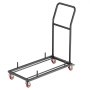 VEVOR Porta Sedie Pieghevole, Capacità 136 kg Carrello Porta Sedie a L per Posizionamento Orizzontale per 25 Sedie, Carrello Porta Sedie in Metallo Resistente con Ruote in Gomma e Supporti, Nero Opaco