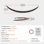 VEVOR Alette Posteriore Spoiler per Auto da 47,2 Pollici, GT Wing Compatibile con Tesla Model Y, Materiale ABS, Vernice da Forno, Spoiler Posteriore per Auto, Spoiler da Corsa per Auto, Nero Opaco