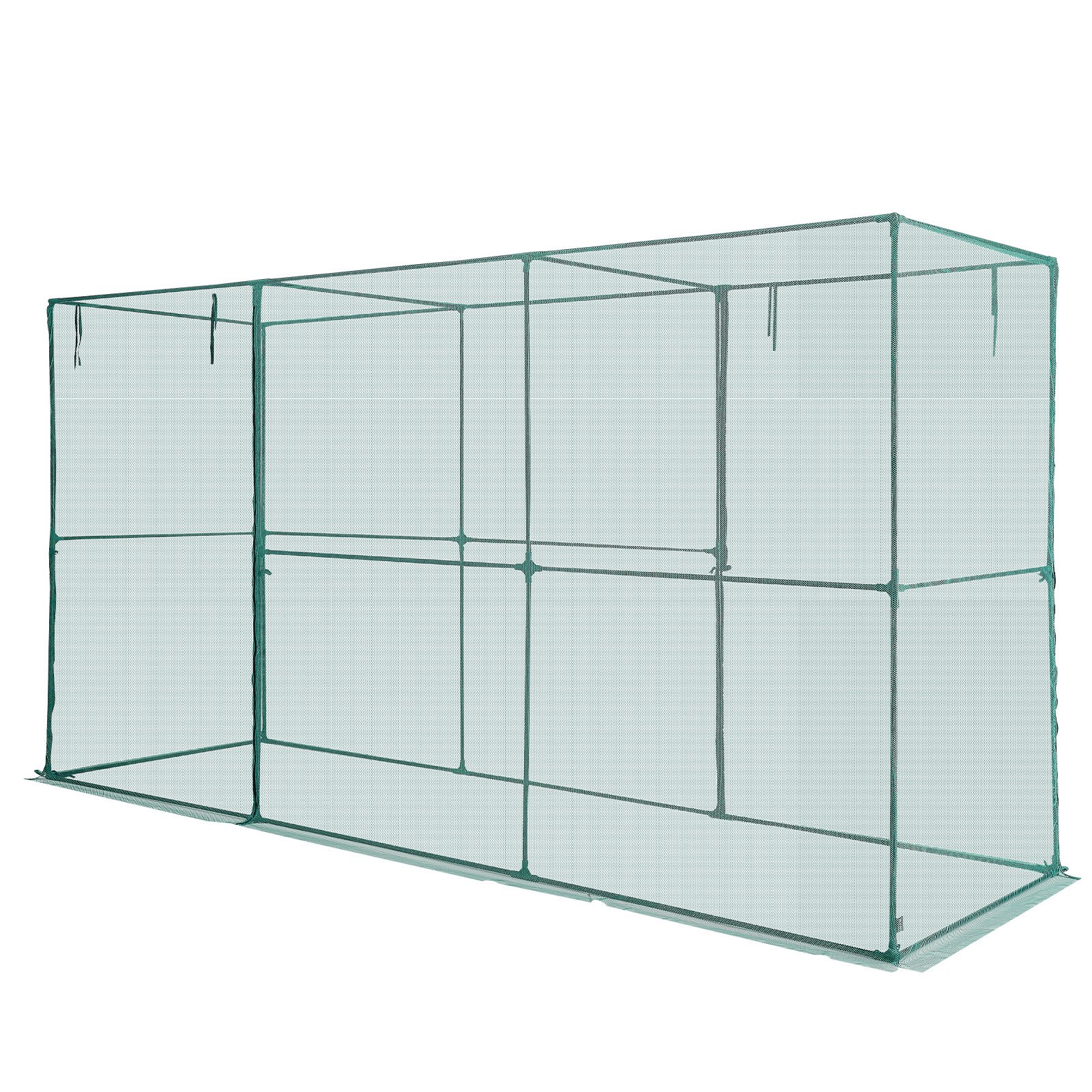 VEVOR Rete Anti Uccelli per Orto da 3,56 x 1,2 x 1,94 m con Porta con Cerniera, Gabbia per Colture Alta Resistente al Vento, Facile da Installare, Copertura per Aiuole Rialzate da Esterno