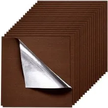 VEVOR Piastrelle per Moquette 610x610 mm, 20 Pezzi Tappetini Quadrati Autoadesivi, Morbidi Imbottiti per Pavimenti Senza Cuciture 7,4㎡, Facile Sostituzione per Soggiorno, Marrone Scuro