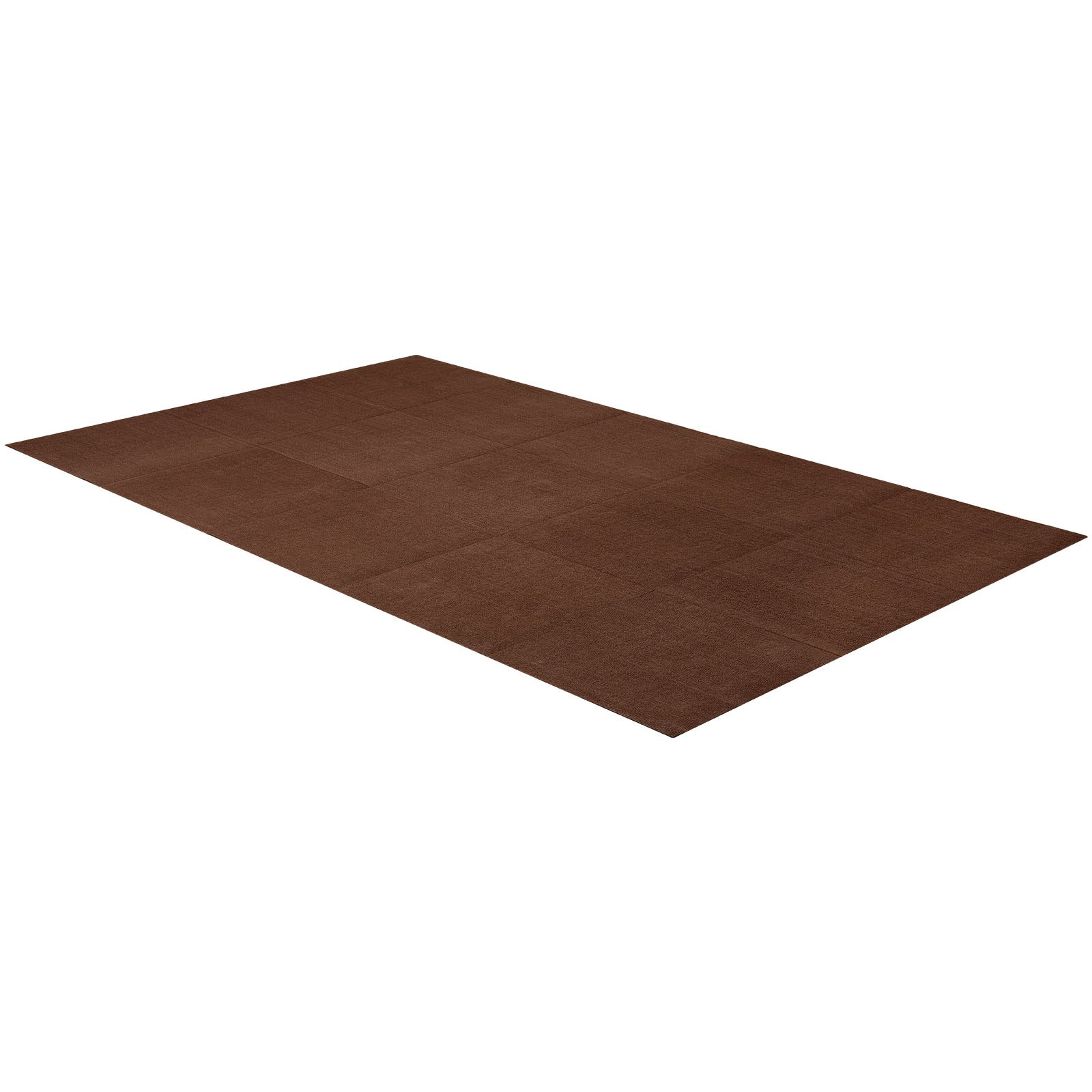 VEVOR Piastrelle per Moquette 610x610 mm, 20 Pezzi Tappetini Quadrati Autoadesivi, Morbidi Imbottiti per Pavimenti Senza Cuciture 7,4㎡, Facile Sostituzione per Soggiorno, Marrone Scuro