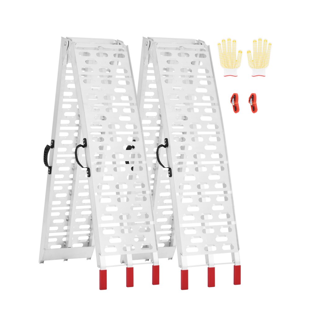 VEVOR Rampe in Alluminio da 680,38 kg 2 Pezzi, Rampa di Carico Universale Stabile con Maniglie, Superficie di Rampa più Ampia, Adatte per ATV, UTV, Motociclette, Biciclette Elettriche