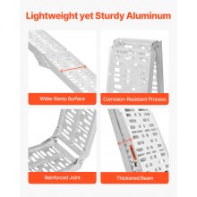 VEVOR Rampe in Alluminio 680,38 kg Rampe di Carico Resistenti con Maniglie 2 PZ