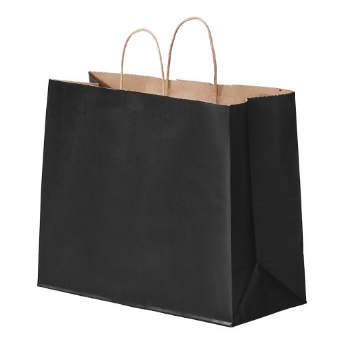 HAUSPROFI 12 Sacchetti Regalo In Carta Kraft Con Manici, 26x12x33 Cm, 130 G/m², Marroni - Resistenti, Ecologici, Personalizzabili Per Matrimoni E Compleanni