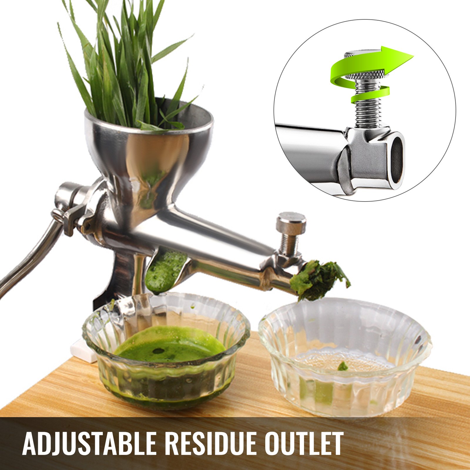 Vevor Spremiagrumi Manuale Wheatgrass Cavolo Sedano Spinaci Tritacarne Argento