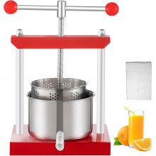 VEVOR RS-2 Premitutto per Pomodori Melanzane, 2 L Pressa per Uva da Vino in Acciaio Inox e Ferro e Plastica, 24 x 19 x 36,5 cm Torchio per Melanzane Ortaggi Succhi, 3,23 kg Premitutto per Formaggio
