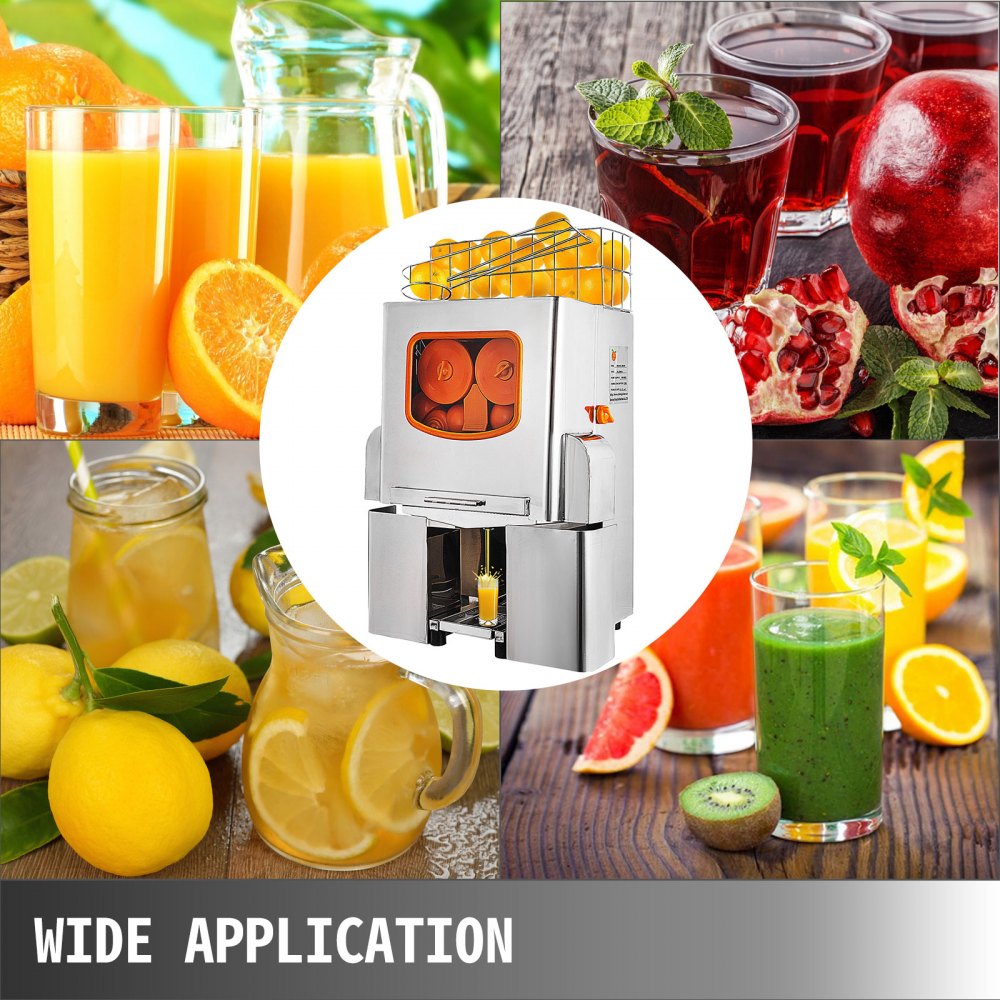 VEVOR Spremuta Macchina Per il Succo D'arancia Juicer Spremiagrumi Commerciale Alimentazione Automatica/Acciaio Inossidabile (XC-2000E-3)