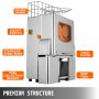 VEVOR Spremuta Macchina Per il Succo D'arancia Juicer Spremiagrumi Commerciale Alimentazione Automatica/Acciaio Inossidabile (XC-2000E-3)