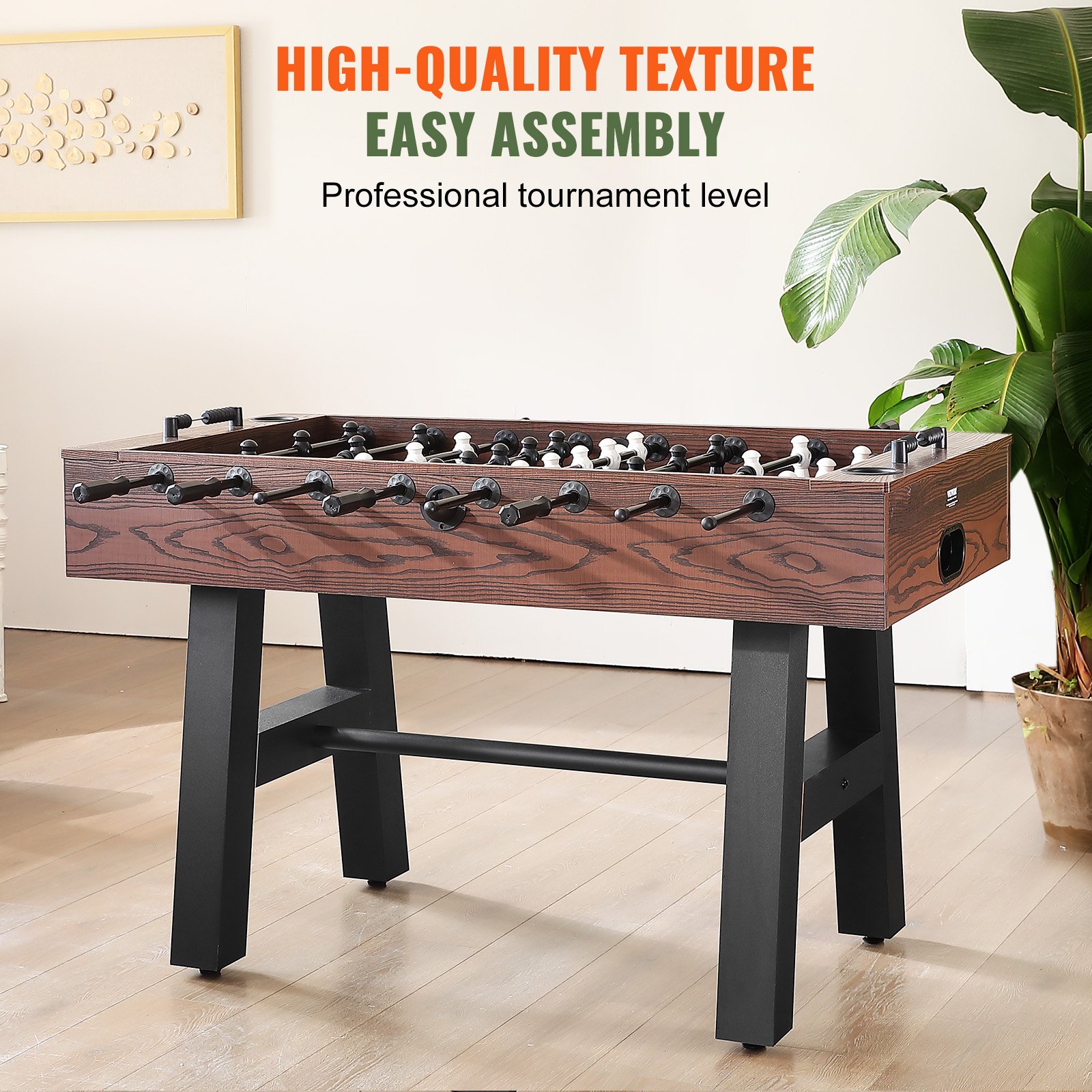 VEVOR Biliardino, Biliardino di Dimensioni Standard da 55 Pollici, Biliardino da Interno a grandezza naturale per Casa, Famiglia e Sala Giochi, Calcio con Set da Biliardino, Include 4 Palline