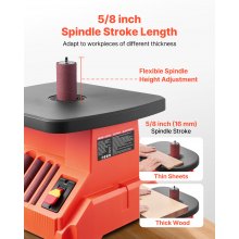 VEVOR Levigatrice a Mandrino Oscillante, Smerigliatrice da Banco da 2000 giri/min con Corsa da 16 mm, 6 Manicotti 12,7-76,2 mm, Dimensioni Lavorabili 390 x 415 mm per Lavorazione del Legno