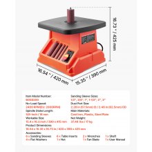 VEVOR Levigatrice a Mandrino Oscillante, Smerigliatrice da Banco da 2000 giri/min con Corsa da 16 mm, 6 Manicotti 12,7-76,2 mm, Dimensioni Lavorabili 390 x 415 mm per Lavorazione del Legno