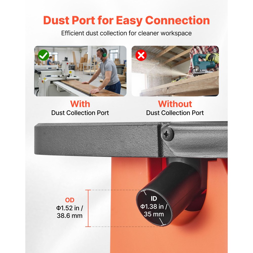 VEVOR Levigatrice a Nastro e Mandrino Oscillante, Smerigliatrice da Banco da 2000 giri/min con Corsa da 16 mm, 5 Manicotti 12,7-50,8 mm e Nastro Abrasivo da 610 x 98 mm per Lavorazione del Legno